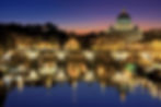 view of st peter's at night, rome, italy
