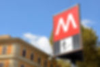 metro sign in rome italy