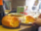 panettone cake being served on a plate